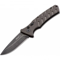 Автоматический складной нож Boker Plus Strike Coyote Spearpoint, сталь AUS-8 BlackWash™ Plain, рукоять анодированный алюминий, BK01BO424 купить в Симферополе