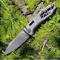 Нож складной KERSHAW 3475 Les George Design Boilermaker, сталь 8Cr13MoV, рукоять нержавеющая сталь, коричневый купить в Симферополе