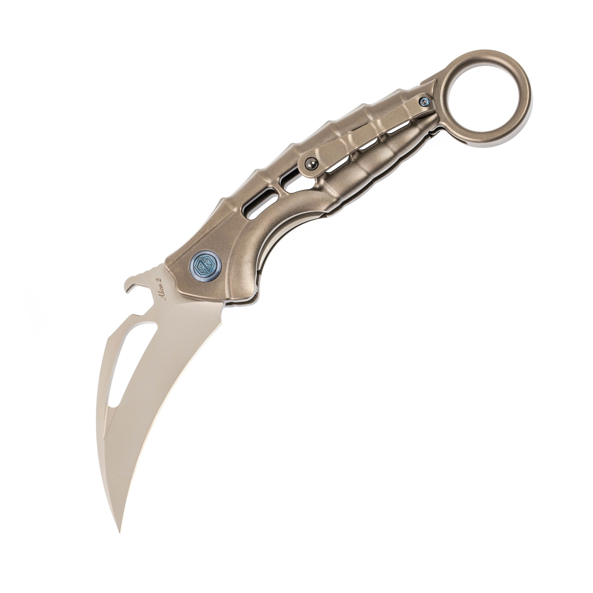 Нож складной Rikeknife Alien 2 Grey, сталь N690CO, титан