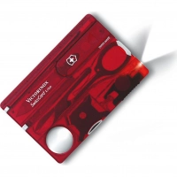 Швейцарская карта Victorinox SwissCard Lite, сталь X50CrMoV15, рукоять ABS-пластик, полупрозрачный красный купить в Симферополе