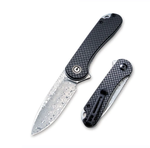 Складной нож CIVIVI Elementum, сталь Damascus, Black G10/Carbon