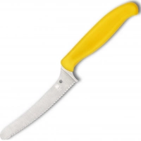 Универсальный кухонный нож Spyderco Z-Cut Serrated Offset Kitchen, сталь CTS™ — BD1 Alloy, рукоять желтый полипропилен купить в Симферополе