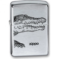 Зажигалка ZIPPO Alligator, с покрытием Brushed Chrome, латунь/сталь, серебристая, матовая, 36x12x56 купить в Симферополе