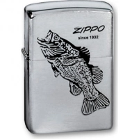 Зажигалка ZIPPO Black Bass Brushed Chrome, латунь с никеле-хром. покрыт., серебр., матов., 36х56х12мм купить в Симферополе