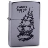 Зажигалка ZIPPO Boat-Zippo Satin Chrome, латунь с ник.-хром. покрыт., сереб., матовая, 36х56х12мм купить в Симферополе