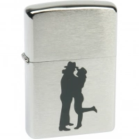 Зажигалка ZIPPO Cowboy Couple Brushed Chrome, латунь, ник.-хром. покр., серебр., матов., 36х56х12 мм купить в Симферополе