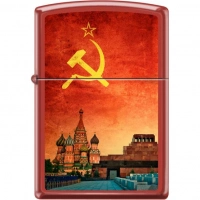 Зажигалка ZIPPO Красная Москва, латунь/сталь с покрытием Red Matte, красная, матовая, 36x12x56 мм купить в Симферополе