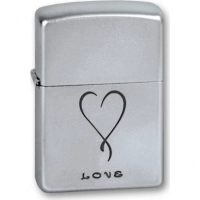 Зажигалка ZIPPO Love Satin Chrome, латунь с никеле-хромовым покрыт., серебр., матовая, 36х56х12 мм купить в Симферополе