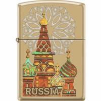 Зажигалка ZIPPO Россия с покрытием High Polish Brass купить в Симферополе