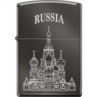 Зажигалка ZIPPO Собор Василия Блаженного, с покрытием Black Ice®, латунь/сталь , чёрная, 36x12x56 мм купить в Симферополе